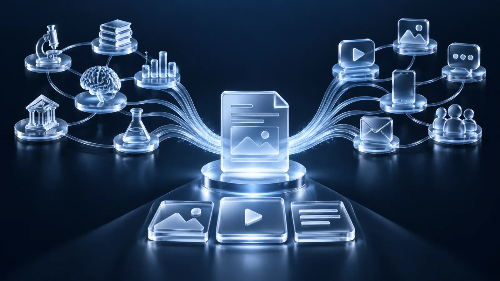 Two ice-glass creator paths comparing specialist authority with broad audience distribution for a crypto campaign